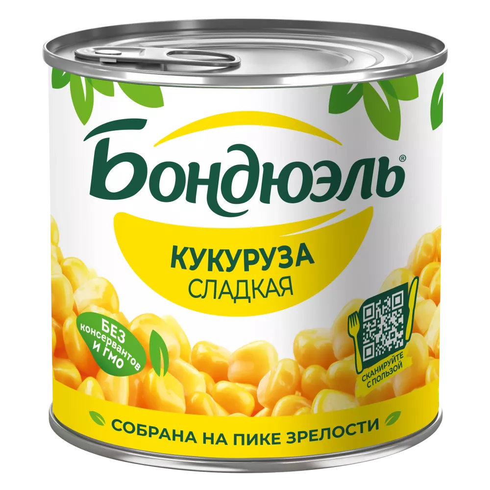 Եգիպտացորեն Bonduelle պահածոյացված, քաղցր, 340 գ