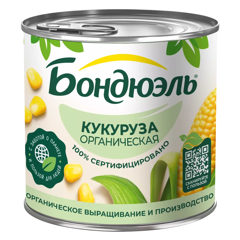 Кукуруза консервированная Бондюэль, органик, 340 г
