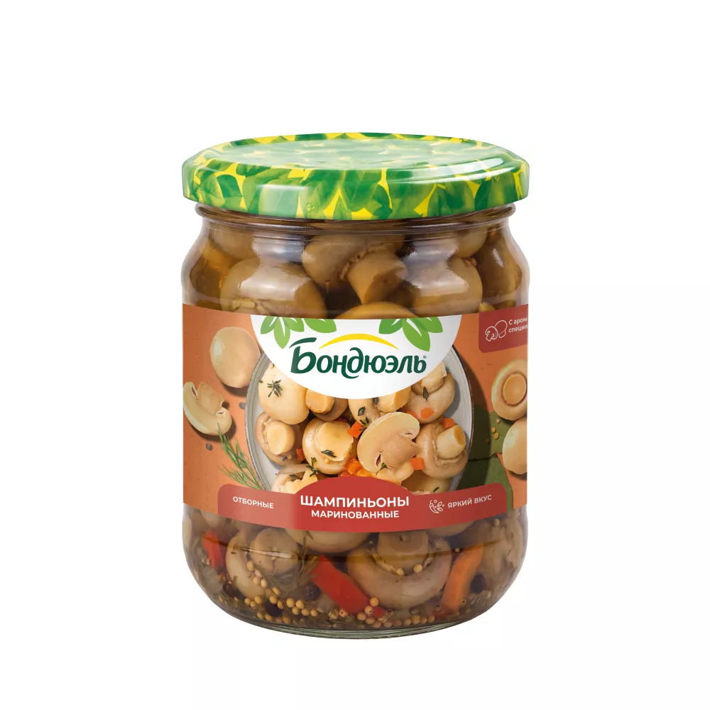 Շամպինյոններ մարինացված Bonduelle, առանց քացախ, 500 գ