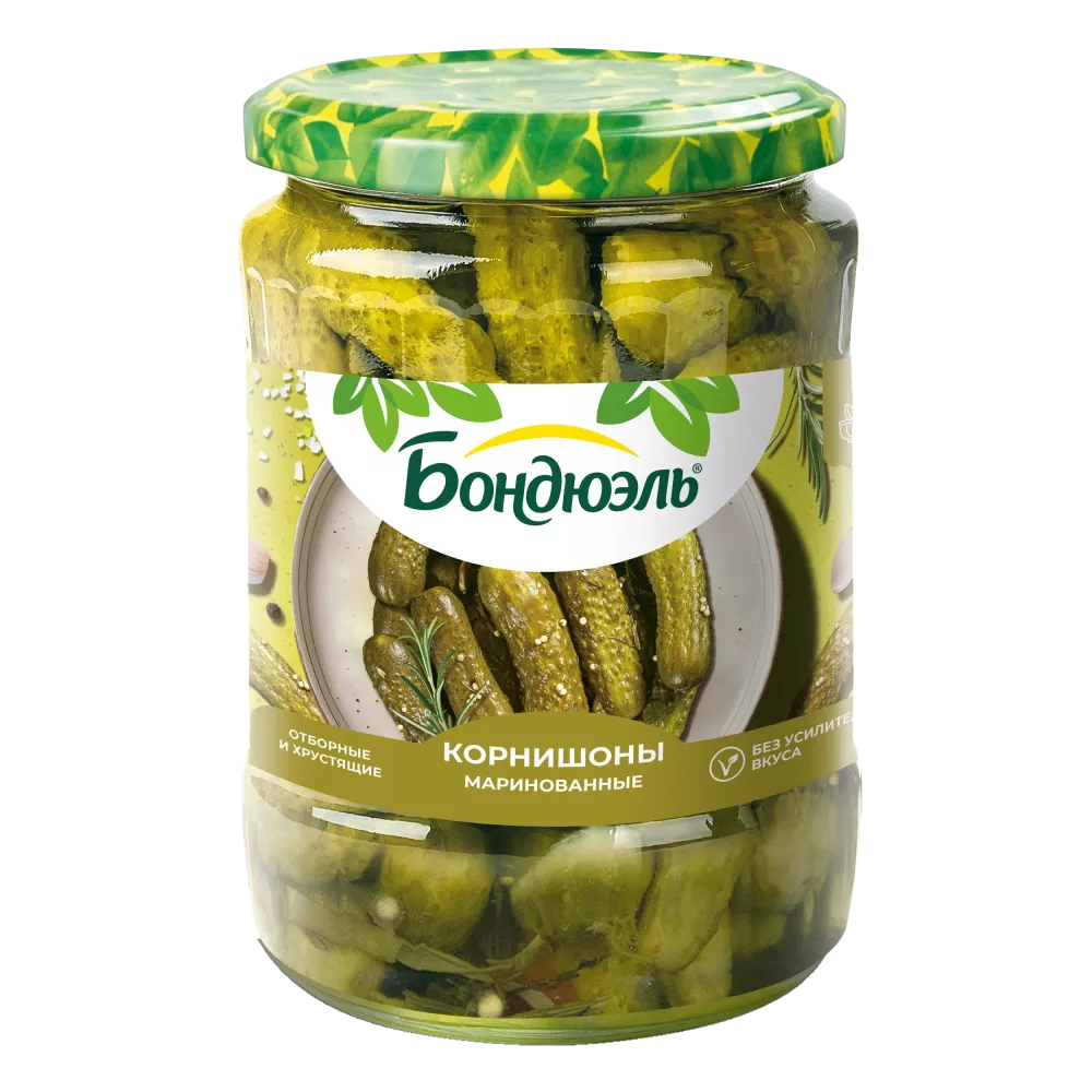Մարինացված վարունգ Bonduelle, կորնիշոններ, 540 գ