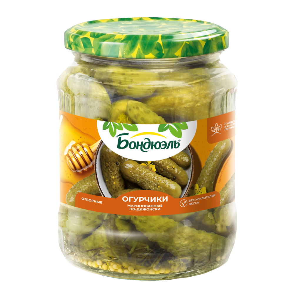 Огурцы маринованные Бондюэль, по-дижонски, 680 г
