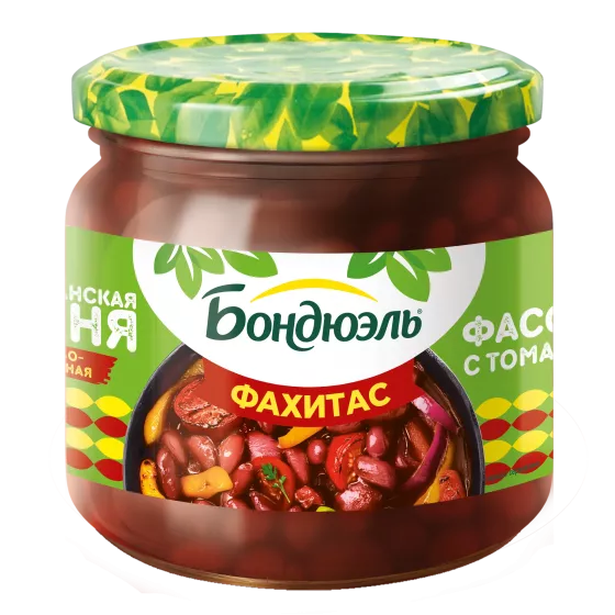 Бондюэль Фасоль красная в соусе с томатами "Фахитас" 350 мл