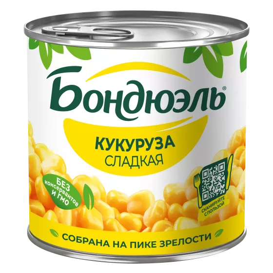 Եգիպտացորեն Bonduelle պահածոյացված, քաղցր, 340 գ