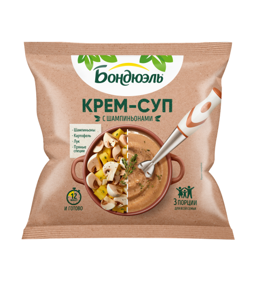 Բանջարեղեն Bonduelle սառեցված, կրեմ-ապուր շամպինյոններով, 350 գ
