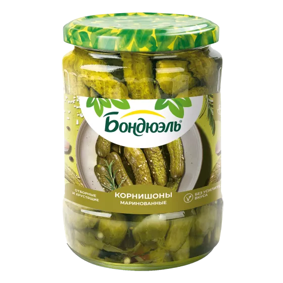 Մարինացված վարունգ Bonduelle, կորնիշոններ, 540 գ