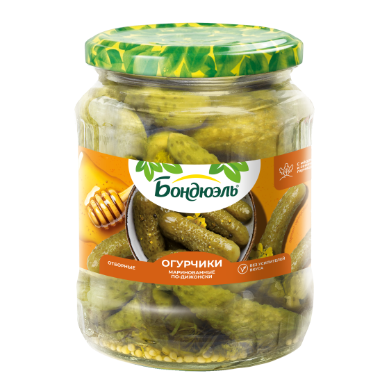 Огурцы маринованные Бондюэль, по-дижонски, 680 г